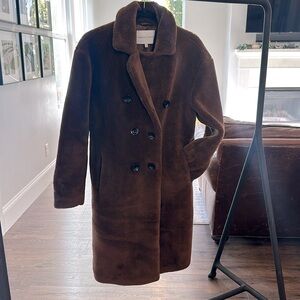 Rebecca minkoff long Sherpa/faux fur coat. Rich brown in color. Size small.